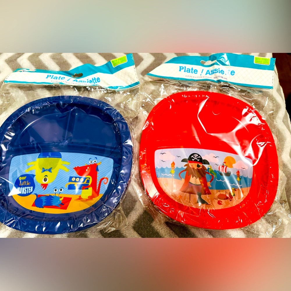 Kids Kitchen Plates 2 Pack BPA Free Brand New